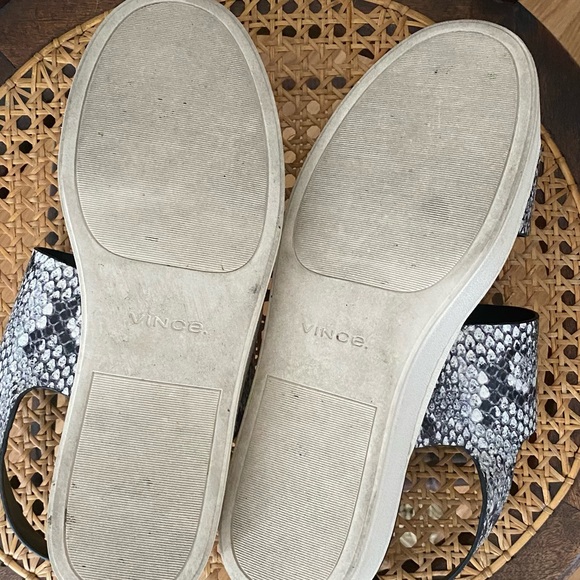🛍️Vince⚡️Westport Snakeskin Velcro Strap Flatform Platform Leather Sandal 11 - Picture 6 of 6